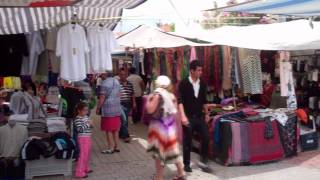 The textile market in Kemer Turkey [upl. by Hgielsel]