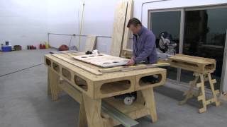 Building the Paulk Workbench PART 2 MAKING SAW HORSE PATTERN [upl. by Berstine]