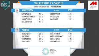 Mackay Cricket Association  Dixon Homes T20 1st Div Shootout  Round 10  Walkerston v Magpies [upl. by Adoree]