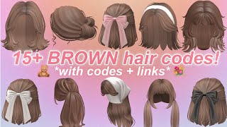 15 Aesthetic Brown HAIR CODES WITH CODES  LINKS  Roblox BLOXBURG BERRY AVENUE BROOKHAVEN [upl. by Carrick]