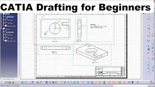 CATIA Drafting  Drawing Tutorial for Beginners  1 [upl. by Direj]