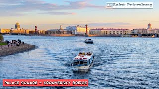 Walking tour of St Petersburg from Palace Square to Kronverksky Bridge in 4K Russia [upl. by Nrol]