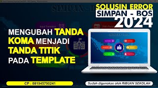 Aplikasi Dana BOS  Aplikasi Dana BOSP  Cara Mengubah Tanda Koma Menjadi Tanda Titik Pada Template [upl. by Wistrup]