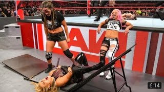 Nia Jax Tamina  The Riott Squad Attacks Ronda Rousey e Nathalya [upl. by Dowell]