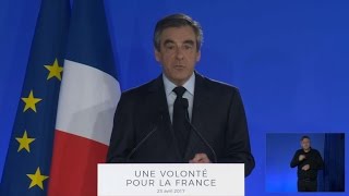 Présidentielle 2017 la déclaration de François Fillon en intégralité [upl. by Ahsieyn]