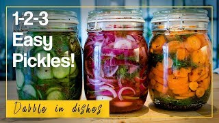 Super easy 123 pickle recipe Cucumber carrots amp onions [upl. by Sasha]