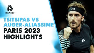 Stefanos Tsitsipas vs Felix AugerAliassime Highlights  Rolex Paris Masters 2023 [upl. by Halilad]