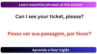 Aprenda Frases Essenciais em Inglês no Aeroporto  Inglês Prático para Falantes de Português [upl. by Studnia]