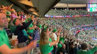 Ireland celebrate win over Scotland with Zombie The Cranberries Stade de France Paris 7102023 [upl. by Rubel]