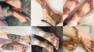 pero ki mehndi ky design💜foot mehndi design simple [upl. by Aicilra735]