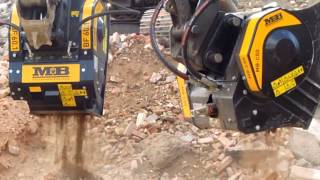 MB crusher buckets BF601 and MBC50 in demonstration in London Uk [upl. by Tadeo]