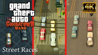 GTA Chinatown Wars 4K  Street Races Gold Medals [upl. by Airan]