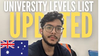 UNIVERSITY LEVELS LIST AUSTRALIA 2024  STUDENT VISA UPDATES  INTERNATIONAL STUDENT [upl. by Mullins275]