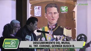 MURAL EN HOMENAJE A GERMAN BUSCH QUIEN DECRETO EL DÍA DEL PERIODISTA BOLIVIANO [upl. by Santana]