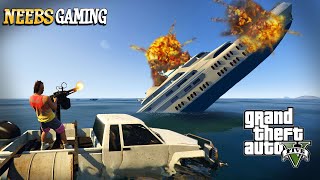 Taking Down a Yacht with a TRUCK NEW GTA Cinematic [upl. by Elleiand]