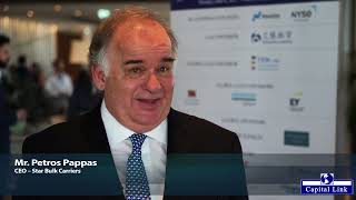 2022 8th Capital Link Maritime Leaders Summit Greece Forum Interview Mr Pappas Star Bulk Carriers [upl. by Atteyek]