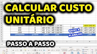 Como Calcular Custo Unitário no Excel  Rápido e Prático [upl. by Minton]