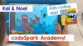 codeSpark Academy Coding App for Kids Watch Kellan Play Learning Creating Computer Games [upl. by Berkshire]