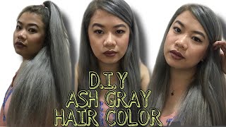 DIY ASH GRAY HAIR COLOR at HOME TUTORIAL  blonde to ash gray  Bleaching and Hair Dye  Grey Hair [upl. by Linsk463]