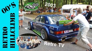 Homburger Bergrennen 2003  Retro TV Reportage  Crash Herbert Leibach  DTM Mercedes 190 Brenner [upl. by Mahla]