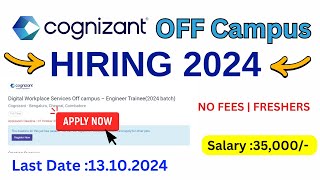 Job Offer  Cognizant Off Campus Job Vacancy 2024 [upl. by Jeffries]