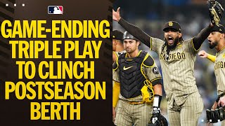 The PADRES turn a TRIPLE PLAY to CLINCH A POSTSEASON BERTH 🤯🤯🤯 Full inning [upl. by Lael]