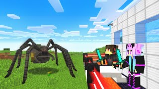 SAFEST SECURITY HOUSE vs MUTANT SPIDER  Minecraft [upl. by Rehpotsrhc]