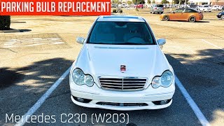 How To Change Parking Bulb on Mercedes C230 W203  Replace Parking Lamp [upl. by Halbeib]