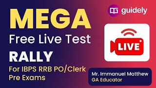 Guidelys Mega Free Live Test Rally  RRB PO  RRB CLERK  Check Your All India Rank [upl. by Palumbo627]