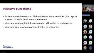 Webinaari 1112024 Väkivallan monet kasvotLiian vähän tunnistetut ja tunnustetut väkivallan muodot [upl. by Bodkin]