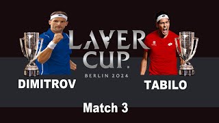 Laver Cup 2024  Match 3  Grigor Dimitrov v Alejandro Tabilo [upl. by Arihsaj]