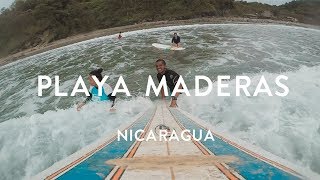 SURFING PLAYA MADERAS NICARAGUA  SONY A6300 amp GOPRO HERO 5 [upl. by Ednalrim]