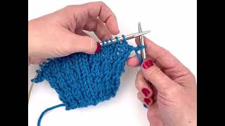 2Stitch Right Leaning Knit Cable Tutorial  11 RC or C2B [upl. by Anahsit]