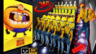 Despicable Me 4 in 360°  NEW Mega Minions Watching Official Trailer 2  CINEMA HALL  VR 360 8K [upl. by Drarig]