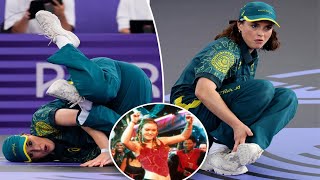 Breakdancer Raygun goes viral at Paris Olympics after failing to score ‘Possessed by Julia Stiles’ [upl. by Slosberg]