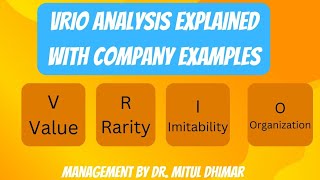 VRIO Framework in strategic management with examples  VRIO Analysis example  Vrio model [upl. by Nayk]