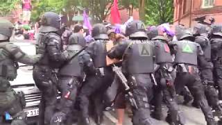 Amburgo G20 mattinata di proteste e scontri fra polizia e antagonisti [upl. by Downall]