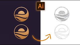 Image trace  gradient logo  Short Illustrator Tutorial [upl. by Koloski]