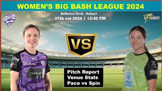 HBHW vs SYTW 4th T20 Match pitch report  Bellerive Oval Hobart Pitch report  Hobart vs Sydney [upl. by Yahsat]