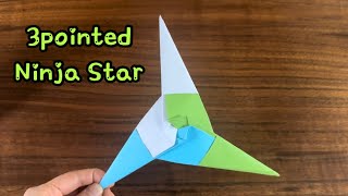 How To Make a Paper Three Pointed Ninja Star Shuriken Origami 5 [upl. by Slrahc]