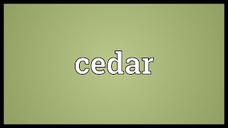 Cedar Meaning [upl. by Aldo]