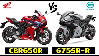 Honda CBR650R vs CFMoto 675SRR  Specs Comparison TM [upl. by Rozele]