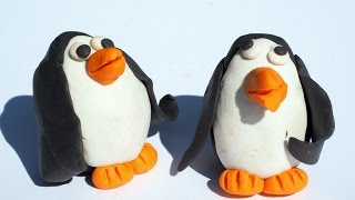 Pingwin z plasteliny jak ulepić krok po kroku Penguin play doh  how to make penguin [upl. by Massie]