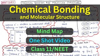 Chemical Bonding and Molecular Structure Mind map One Shot Video for Class 11 Chemistry NEET JEE [upl. by Pradeep]