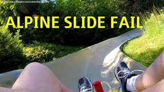 Alpine Slide  With Not Enough Brakes Double FAIL POV [upl. by Ednargel]