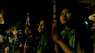 Celebration of the First Day of Myanmar New Year Thingyan 2019 at Shwedagon Pagoda 🇲🇲 [upl. by Epuladaugairam]