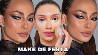 MAKE PROFISSIONAL PARA FESTAS  A MAQUIAGEM MAIS LINDA QUE EXISTE [upl. by Lehcar]