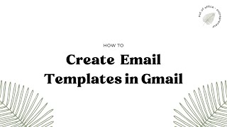 Gmail Tutorial How to create cannedtemplate emails in Gmail 2023 [upl. by Atined198]