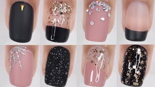 10 EASY nail ideas  NYE nail art [upl. by Ahsekin]