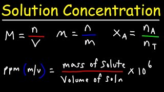 Concentration of Solution Formulas [upl. by Yssak]